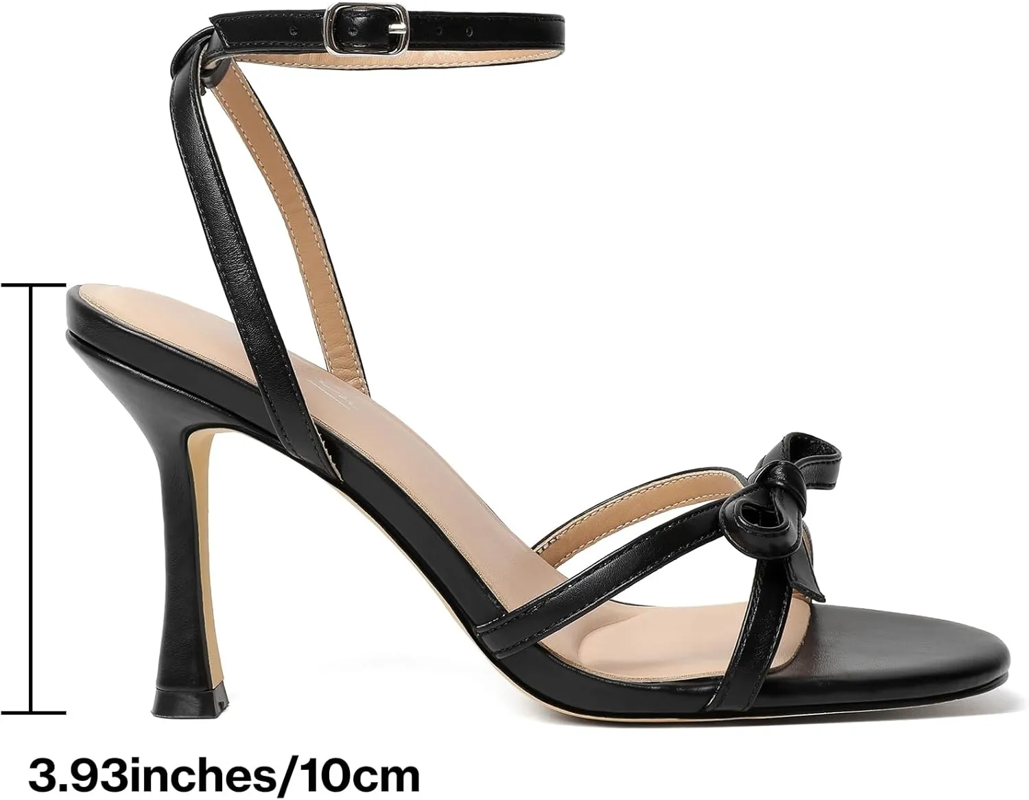 Mostrin Strappy Heels for Women Lace Up Ankle Strap Round Open Toe Stiletto High Heels Women's Heeled Sandals for Prom, Party, Daily