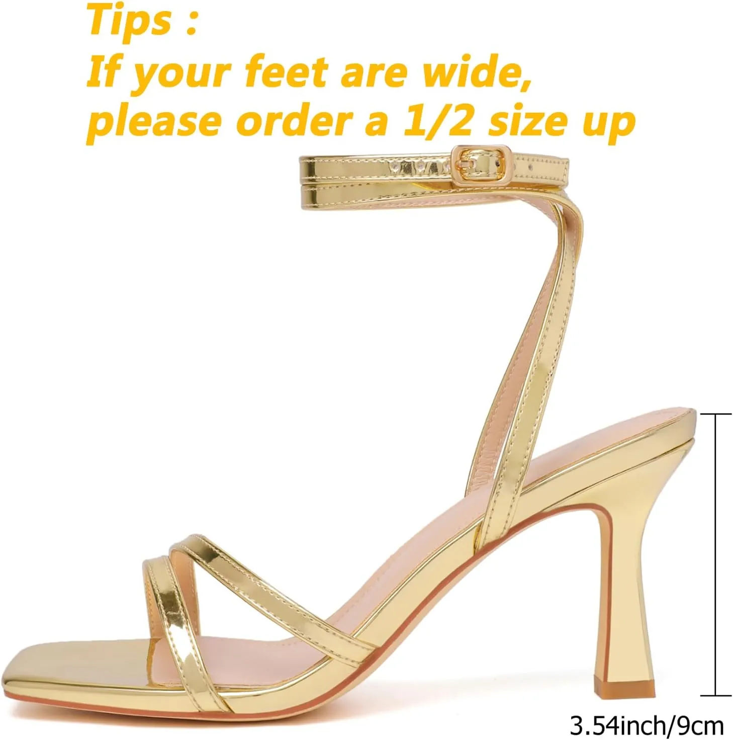 Mostrin Womens Sandals Strappy Heels for Women Ankle Strap Lace Up Heels Square Open Toe Heels Tie Up Stiletto High Heeled Sandals for Prom, Party, Daily Wear