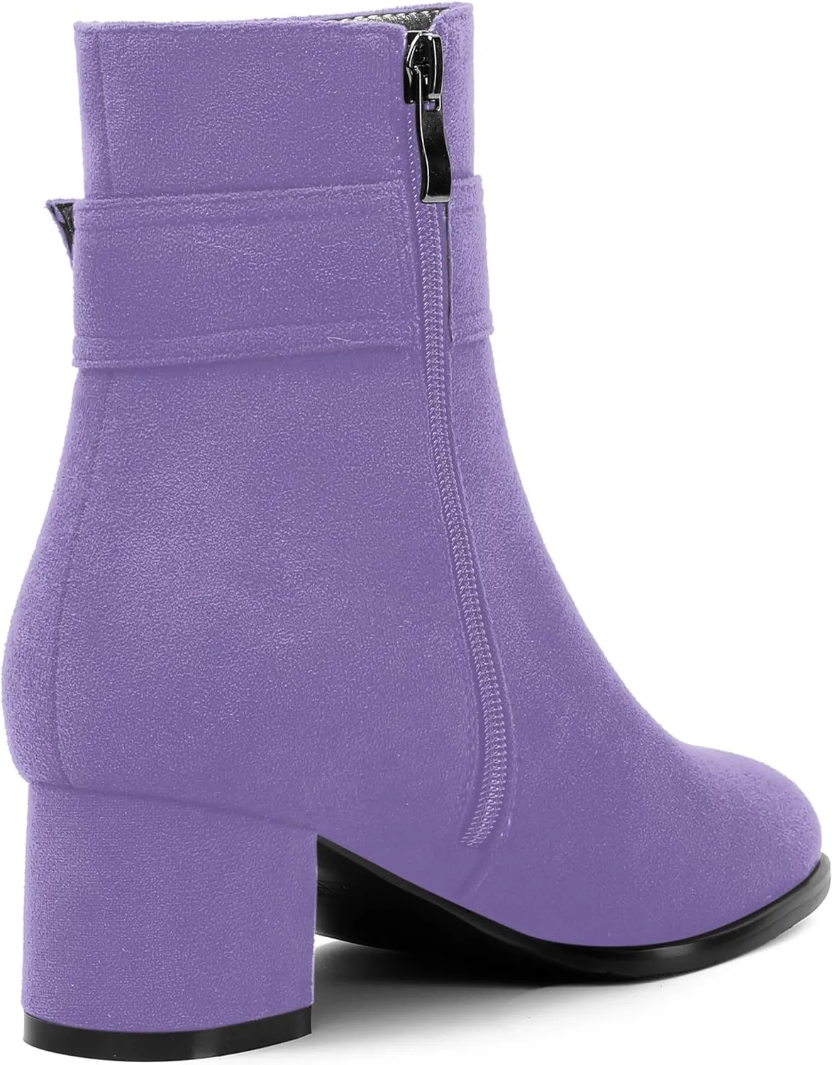 MOVINSTEPS Ankle Boots for Women Low Chunky Heel Wide Width Suede Short Booties Comfortable Casual Business Fashion Dressy Fall Winter Boots 2 Inch