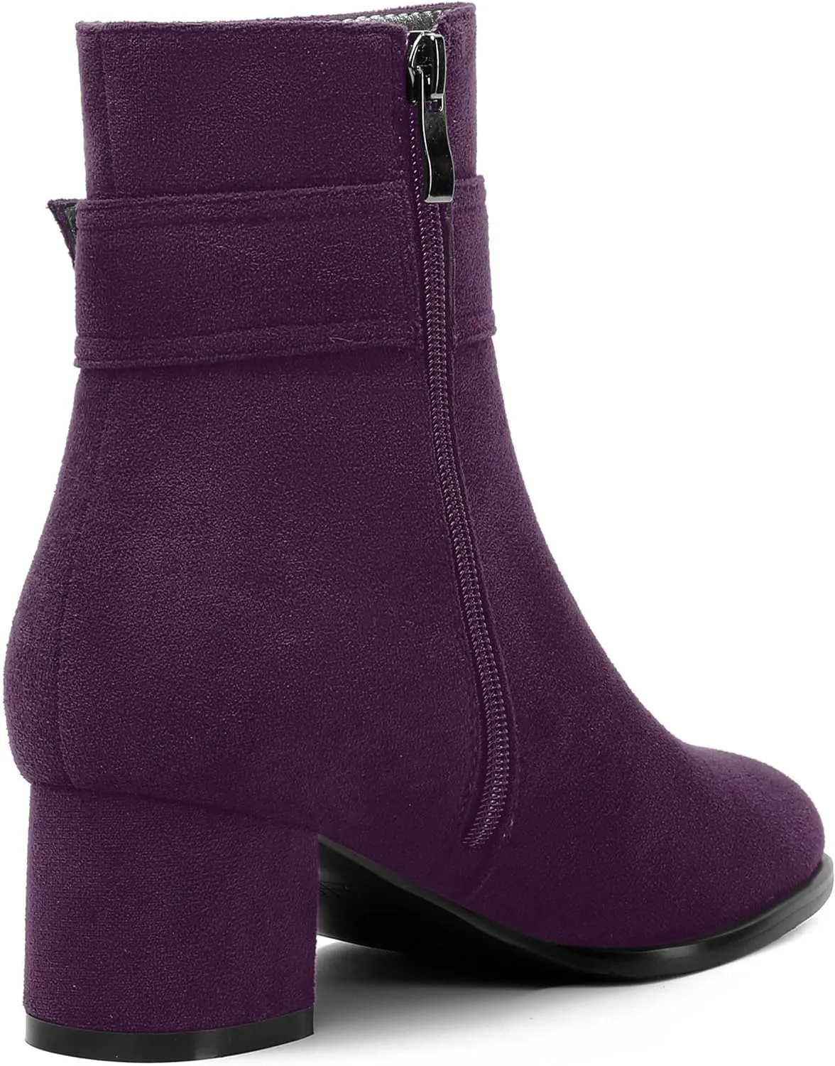 MOVINSTEPS Ankle Boots for Women Low Chunky Heel Wide Width Suede Short Booties Comfortable Casual Business Fashion Dressy Fall Winter Boots 2 Inch