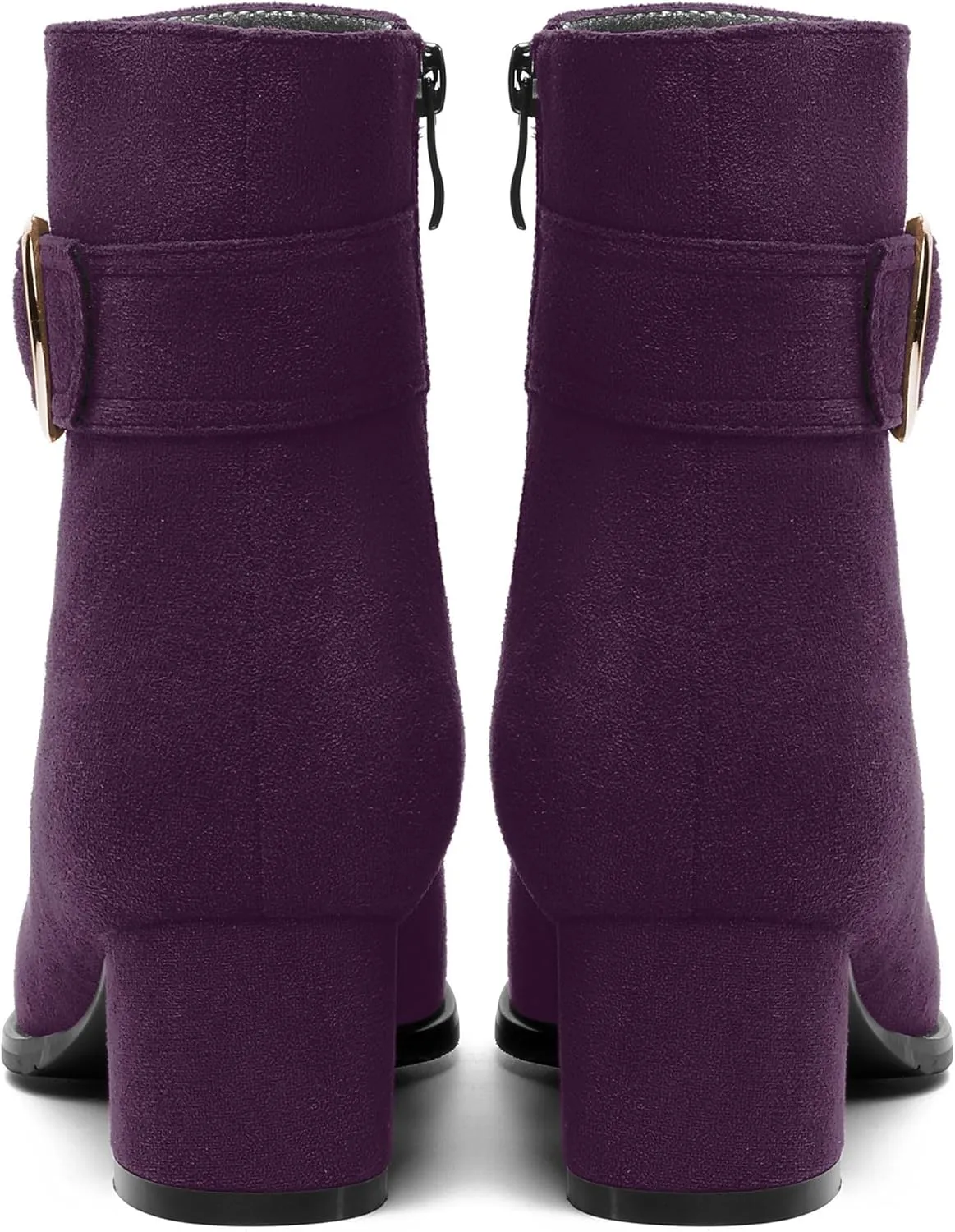 MOVINSTEPS Ankle Boots for Women Low Chunky Heel Wide Width Suede Short Booties Comfortable Casual Business Fashion Dressy Fall Winter Boots 2 Inch
