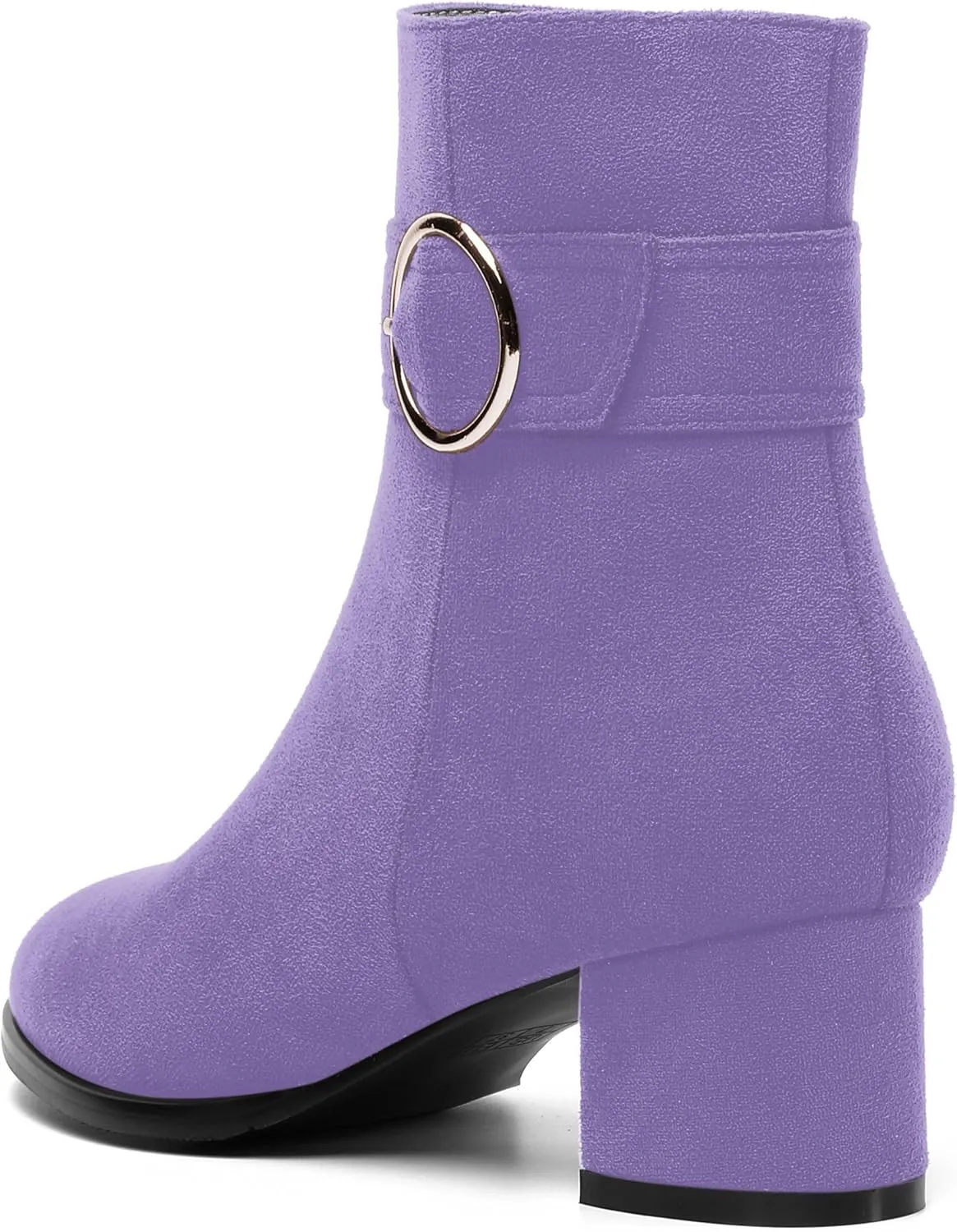 MOVINSTEPS Ankle Boots for Women Low Chunky Heel Wide Width Suede Short Booties Comfortable Casual Business Fashion Dressy Fall Winter Boots 2 Inch