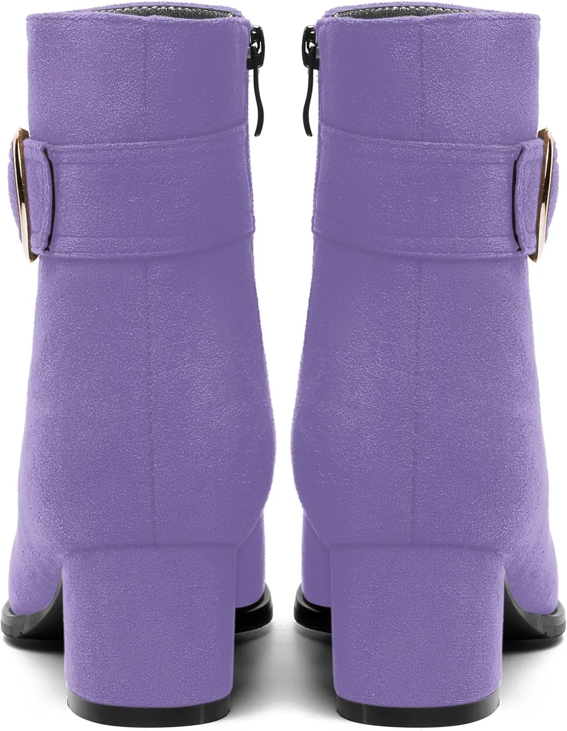 MOVINSTEPS Ankle Boots for Women Low Chunky Heel Wide Width Suede Short Booties Comfortable Casual Business Fashion Dressy Fall Winter Boots 2 Inch