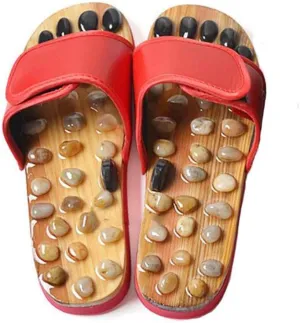 Natural Cobblestone Massage Slippers Foot Reflexology Massage Promote Blood Circulation Relieves Foot Pain Sandals