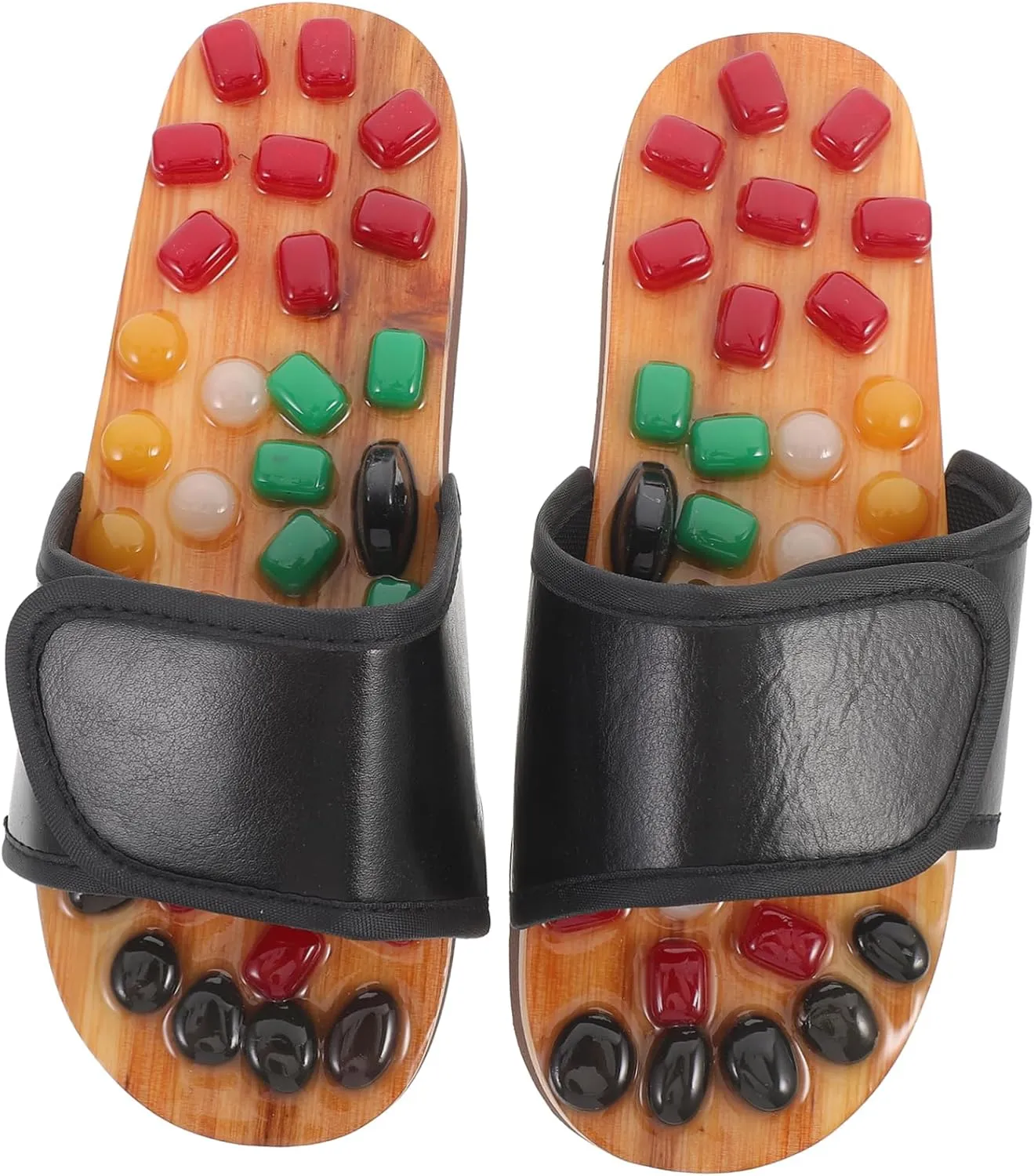 Natural Jade Pebble Massage Slippers Foot Warmer Sandals Acupressure Foot Massage for Health