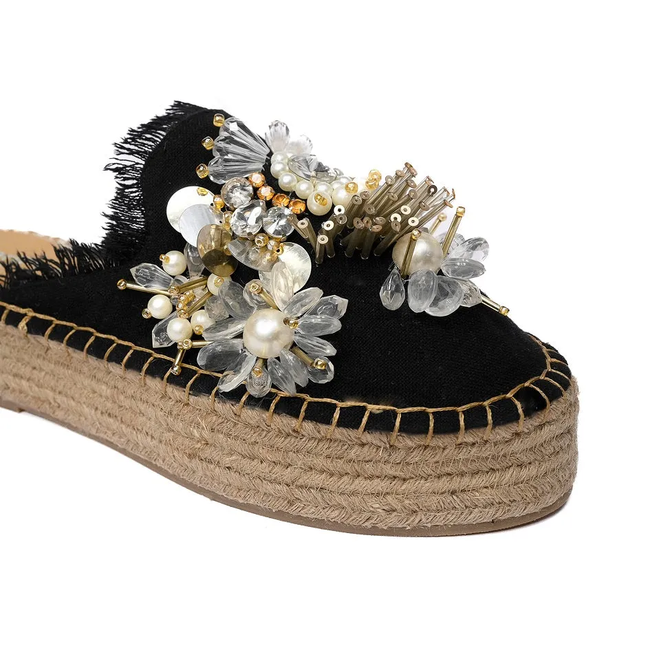 New York Black Espadrilles Platform