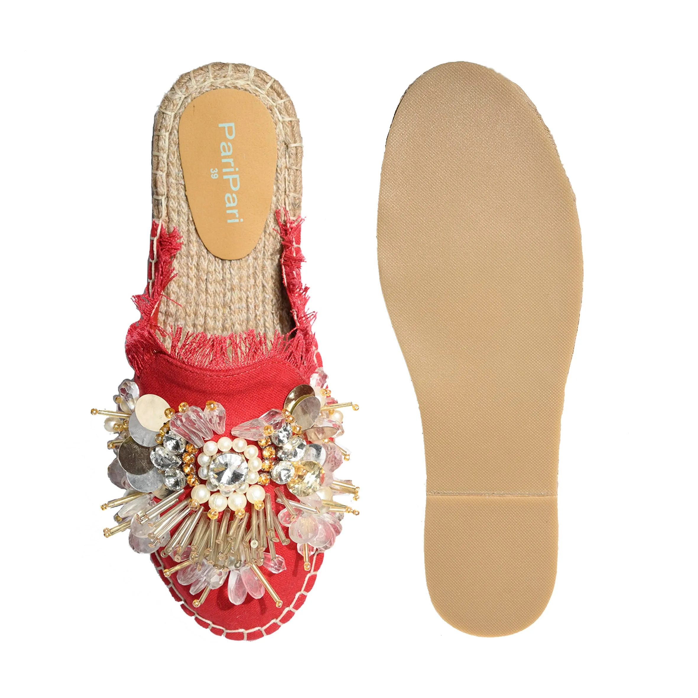 New York Red Espadrilles Flats