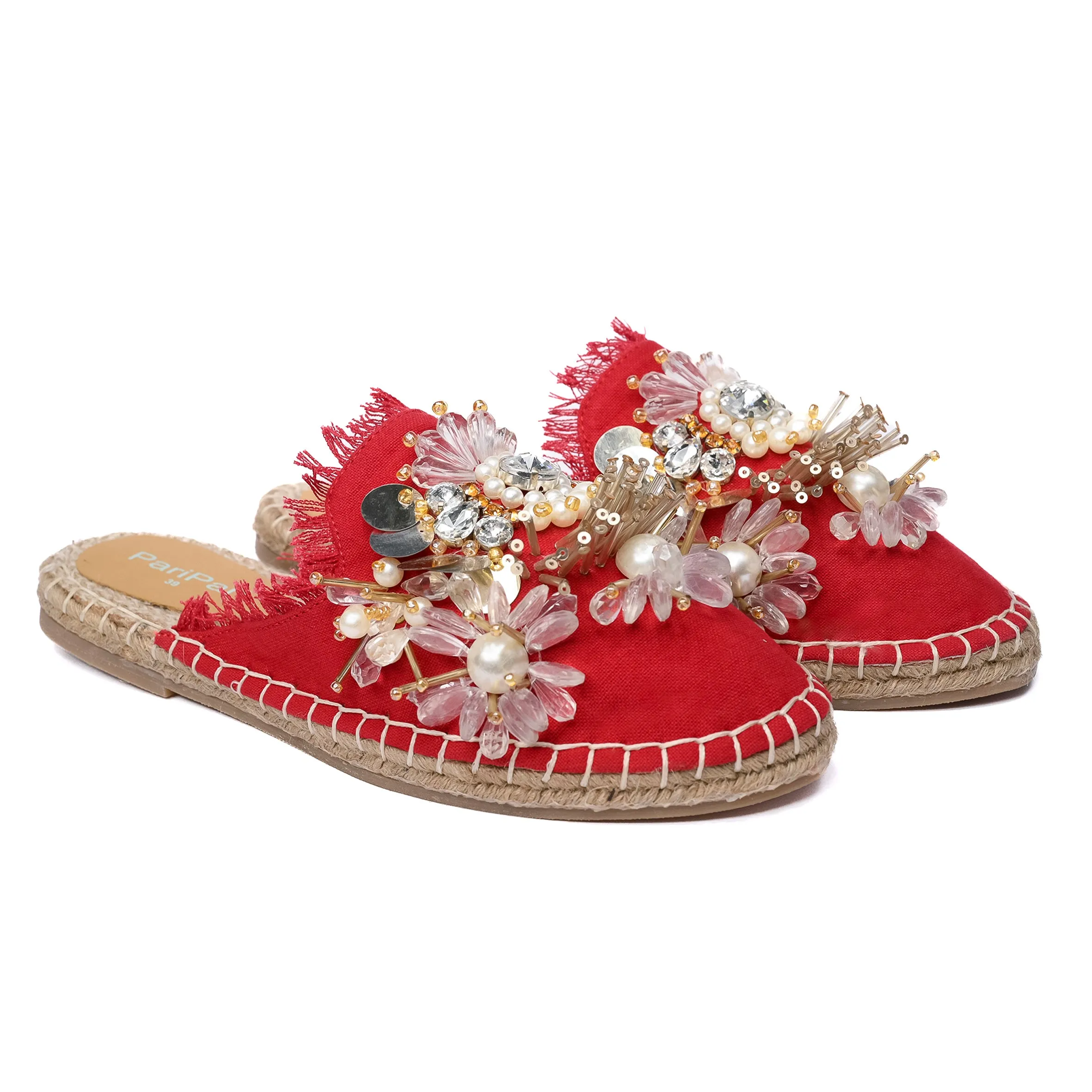 New York Red Espadrilles Flats