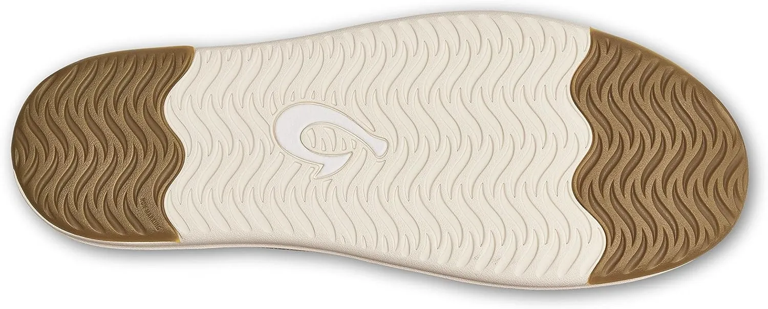 OLUKAI Kakaha Men's Slip-On Shoes, Full-Grain Leather Sneakers, Gel Insert for Comfort & Support, Comfort Fit & Wet Grip Rubber