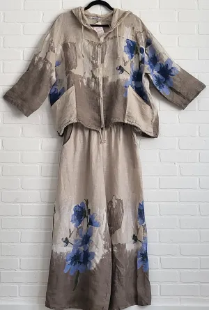 Painted Meadow Linen Zip Hoodie Set