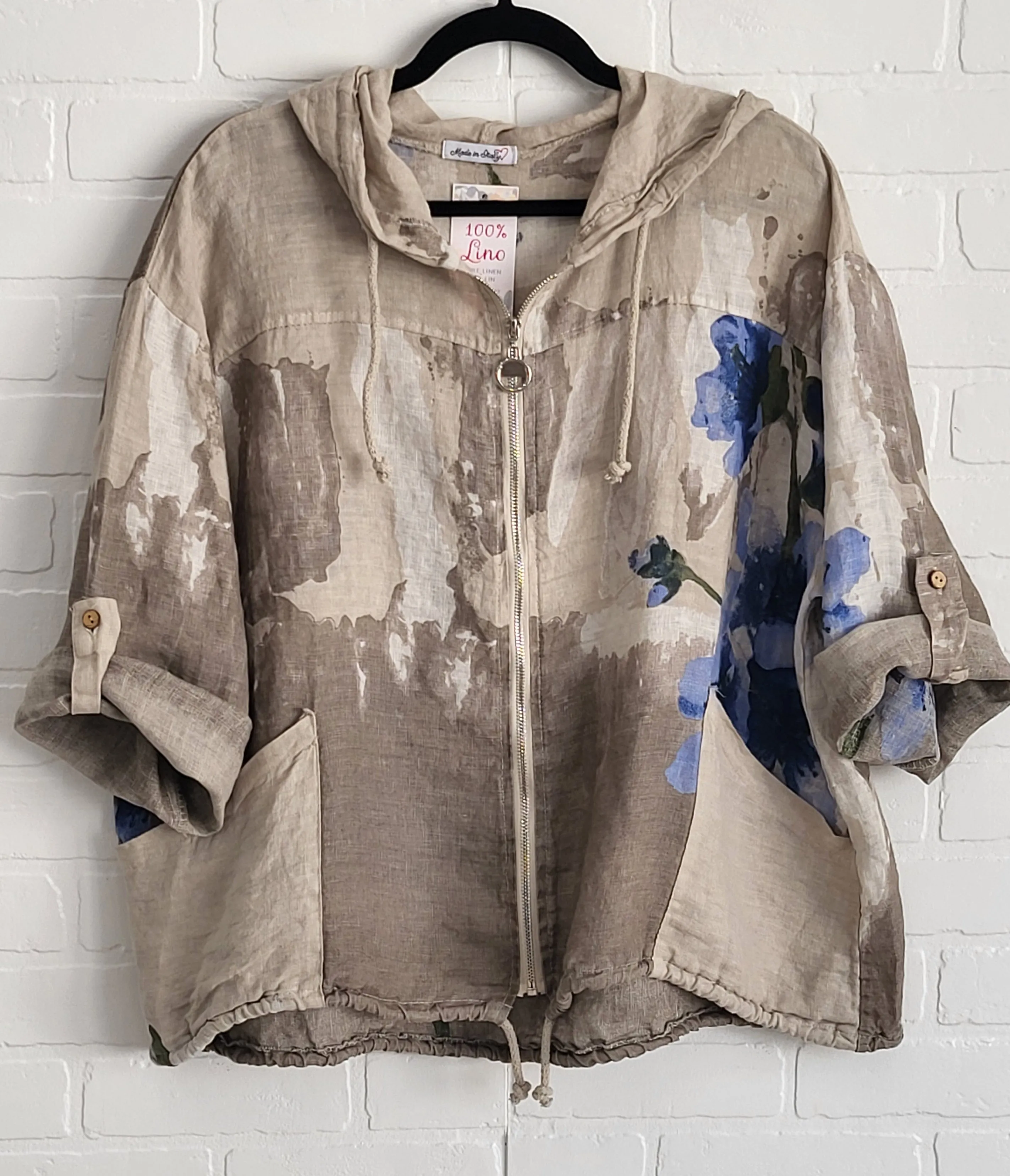 Painted Meadow Linen Zip Hoodie Set