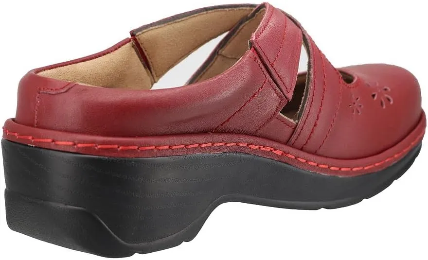 PAMIR Women's Mary Jane Clogs and Mules Leather Shoes with Arch Support