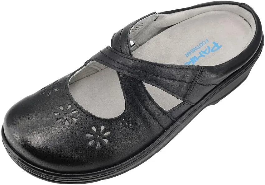PAMIR Women's Mary Jane Clogs and Mules Leather Shoes with Arch Support