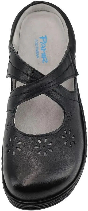 PAMIR Women's Mary Jane Clogs and Mules Leather Shoes with Arch Support