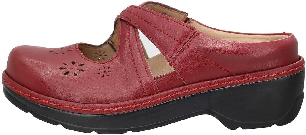 PAMIR Women's Mary Jane Clogs and Mules Leather Shoes with Arch Support