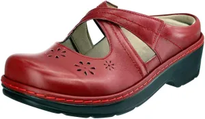 PAMIR Women's Mary Jane Clogs and Mules Leather Shoes with Arch Support