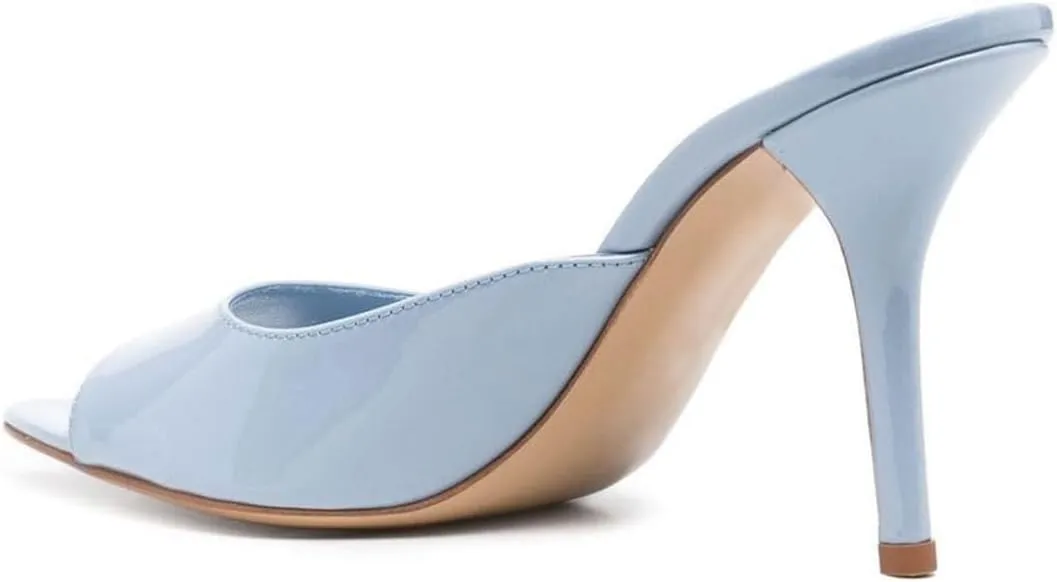 Pazzion Women Classic Pointed Open Toe High Heel Mules Slip On Stiletto Heels Slides Sandals Versatile Leisure Shopping Shoes Size 4-16 US