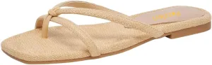Pazzion Women Square Open Toe Flats Sandals Slip On Backless Flip Flops Dressy Beach Daily Slides Shoes Size 4-16 US