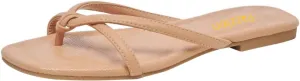 Pazzion Women Square Open Toe Flats Sandals Slip On Backless Flip Flops Dressy Beach Daily Slides Shoes Size 4-16 US