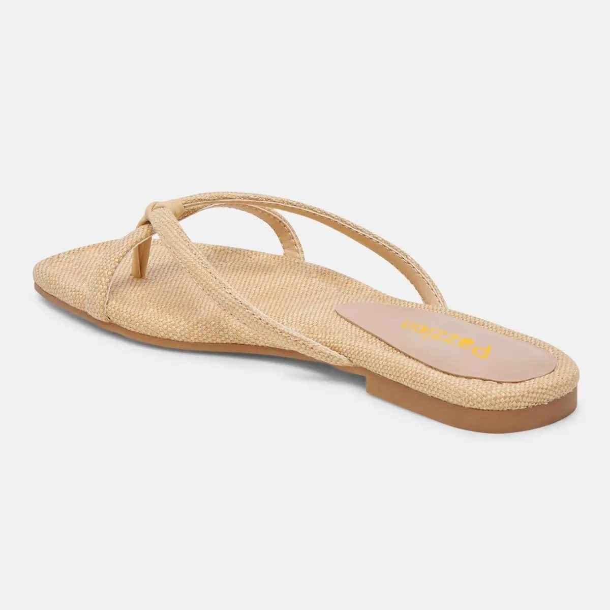 Pazzion Women Square Open Toe Flats Sandals Slip On Backless Flip Flops Dressy Beach Daily Slides Shoes Size 4-16 US