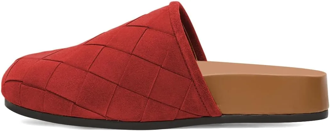 Pazzion Women's Comfy Closed Toe Braided Clogs Mules Slip On Low Wedge Heel Sandals Casual Shopping Slides Shoes Size 4-16 US
