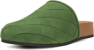 Pazzion Women's Comfy Closed Toe Braided Clogs Mules Slip On Low Wedge Heel Sandals Casual Shopping Slides Shoes Size 4-16 US