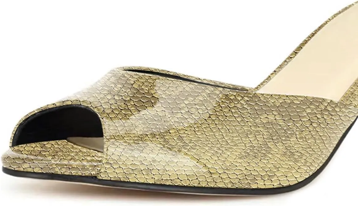 Pazzion Women's Slip On Backless Open Peep Toe Mules Slippers Crystals Mid Heels Sandals Comfy Casual Dating Shoes Size 4-16 US