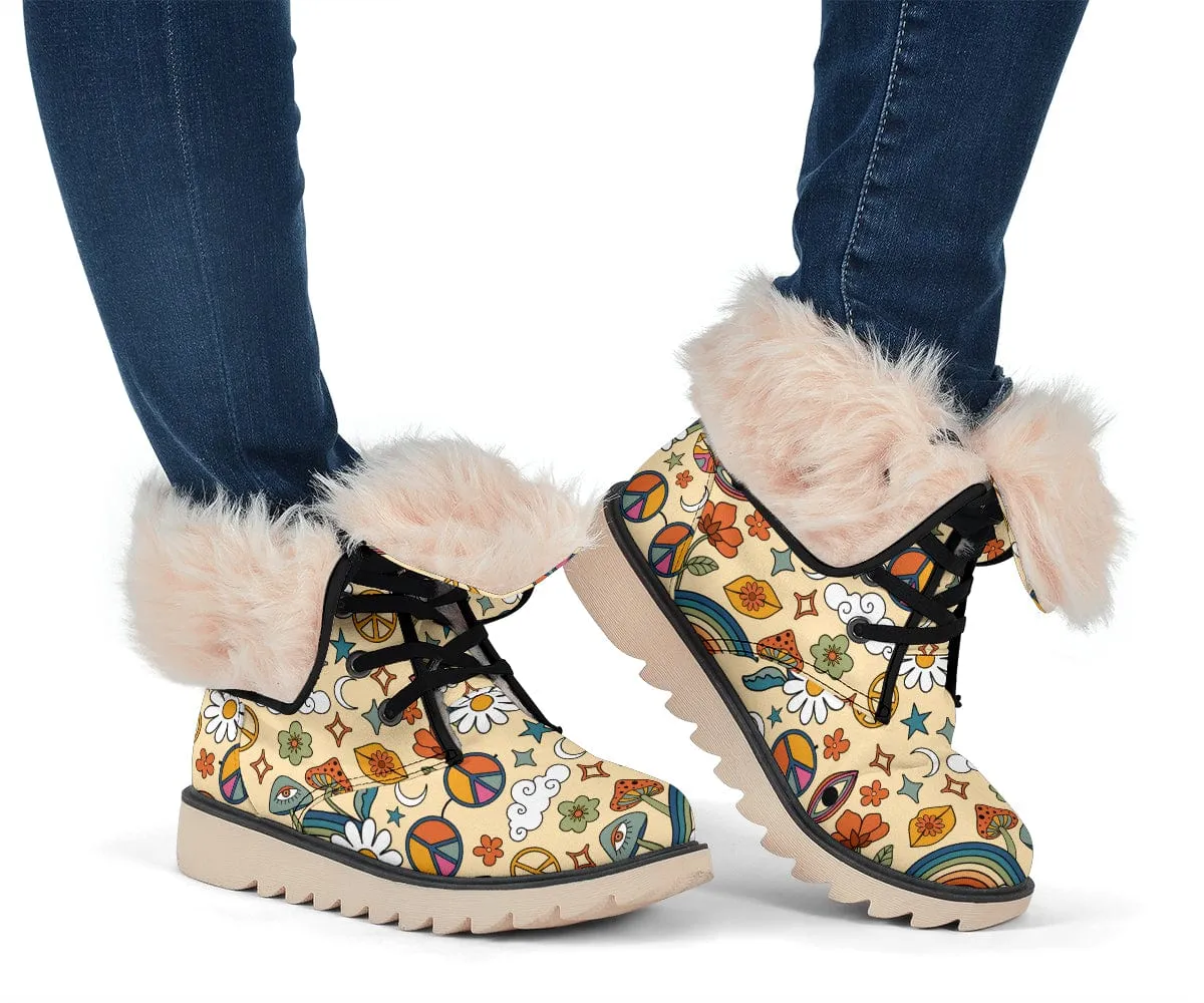 Peace And Love Suede Snow Boots