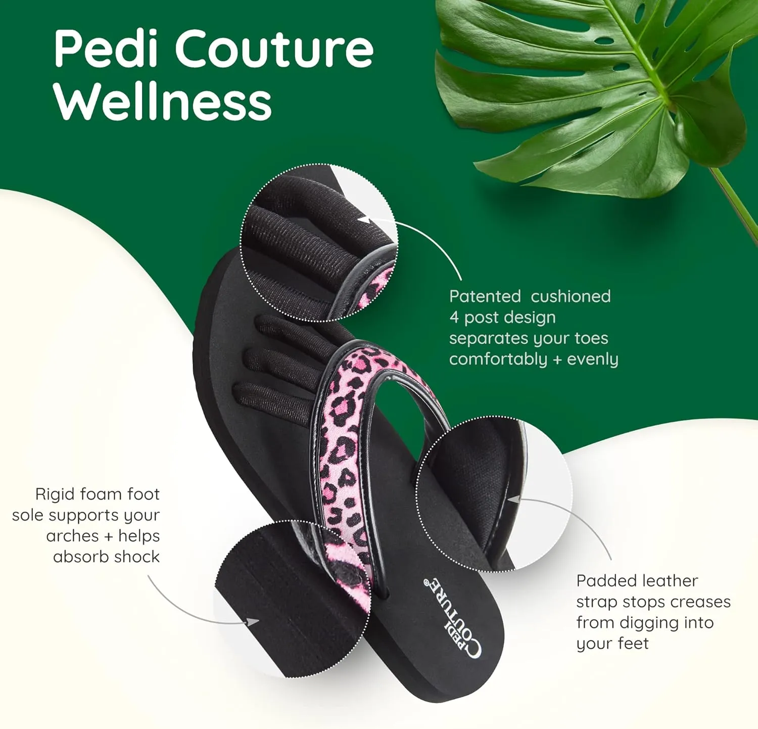 Pedicure Sandals with Built In Toe Separators for Women - Comfortable Spa Style Flip Flops for Home, Salon, Yoga & Gym Use