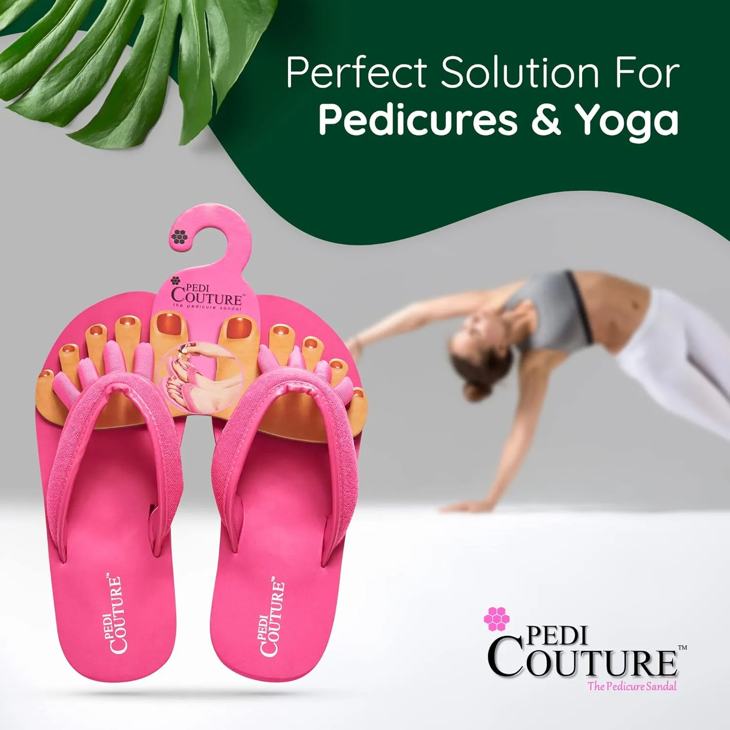 Pedicure Sandals with Built In Toe Separators for Women - Comfortable Spa Style Flip Flops for Home, Salon, Yoga & Gym Use