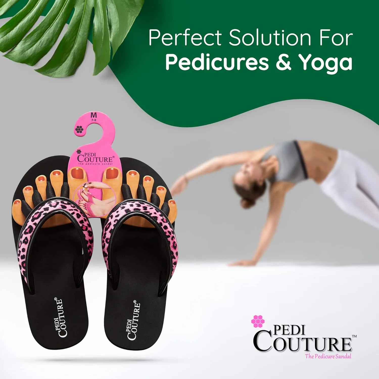 Pedicure Sandals with Built In Toe Separators for Women - Comfortable Spa Style Flip Flops for Home, Salon, Yoga & Gym Use