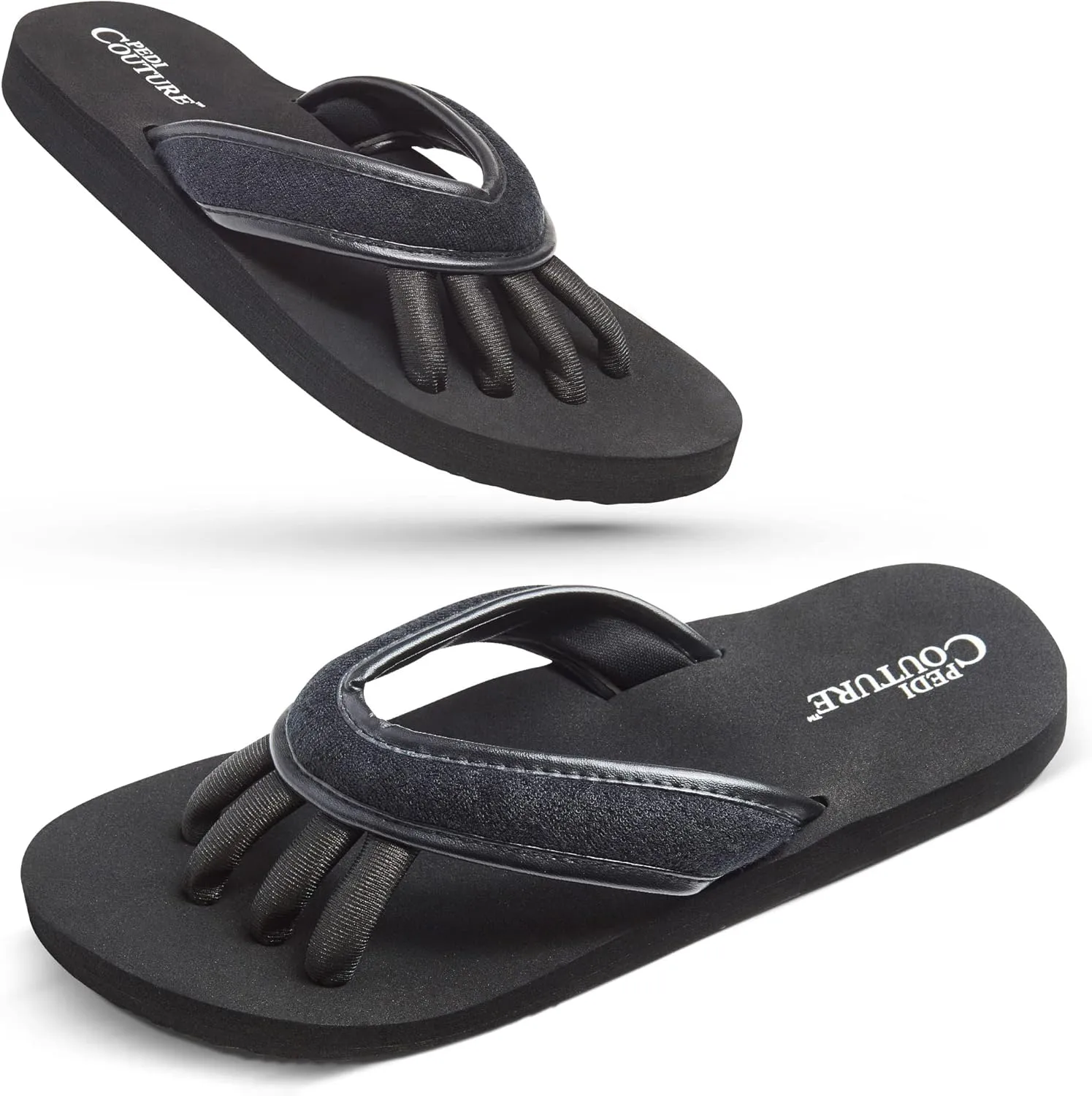 Pedicure Sandals with Built In Toe Separators for Women - Comfortable Spa Style Flip Flops for Home, Salon, Yoga & Gym Use