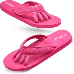 Pedicure Sandals with Built In Toe Separators for Women - Comfortable Spa Style Flip Flops for Home, Salon, Yoga & Gym Use