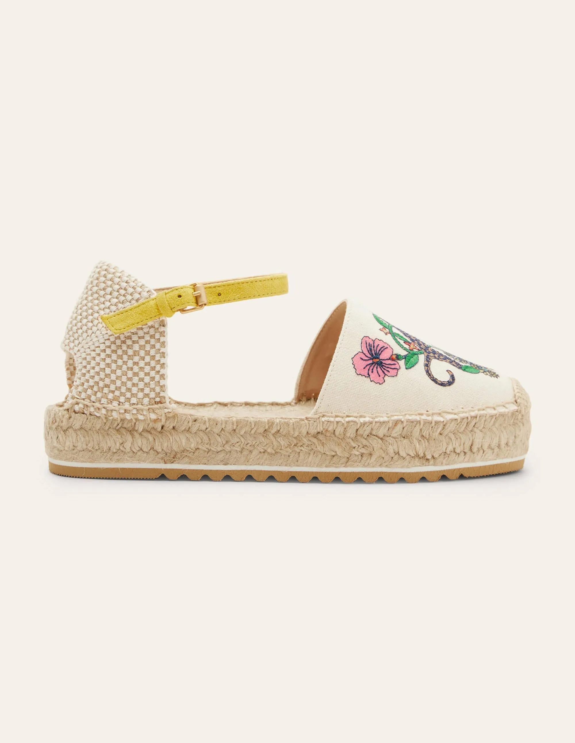 Plateau-Espadrilles-Bunt, Exotisches Paradies