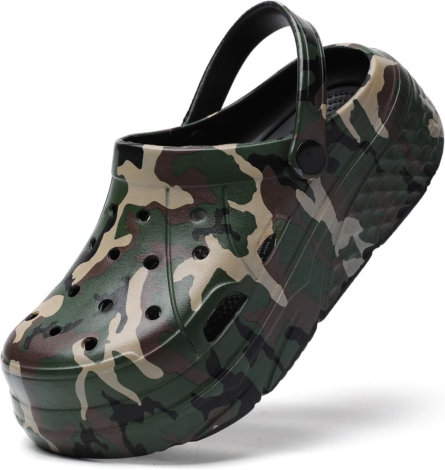 Platform Graphic Clogs for Women: Summer Garden Shoes - Slip On Beach Sandals - Outdoor Water Slippers with Removable Insole