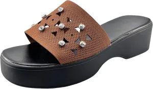 Platform Sandals Women Fasciitis Arch Support Cushion Slippers Comfortable Slip-On Open Toe Summer Sandals Casual Walking Slippers