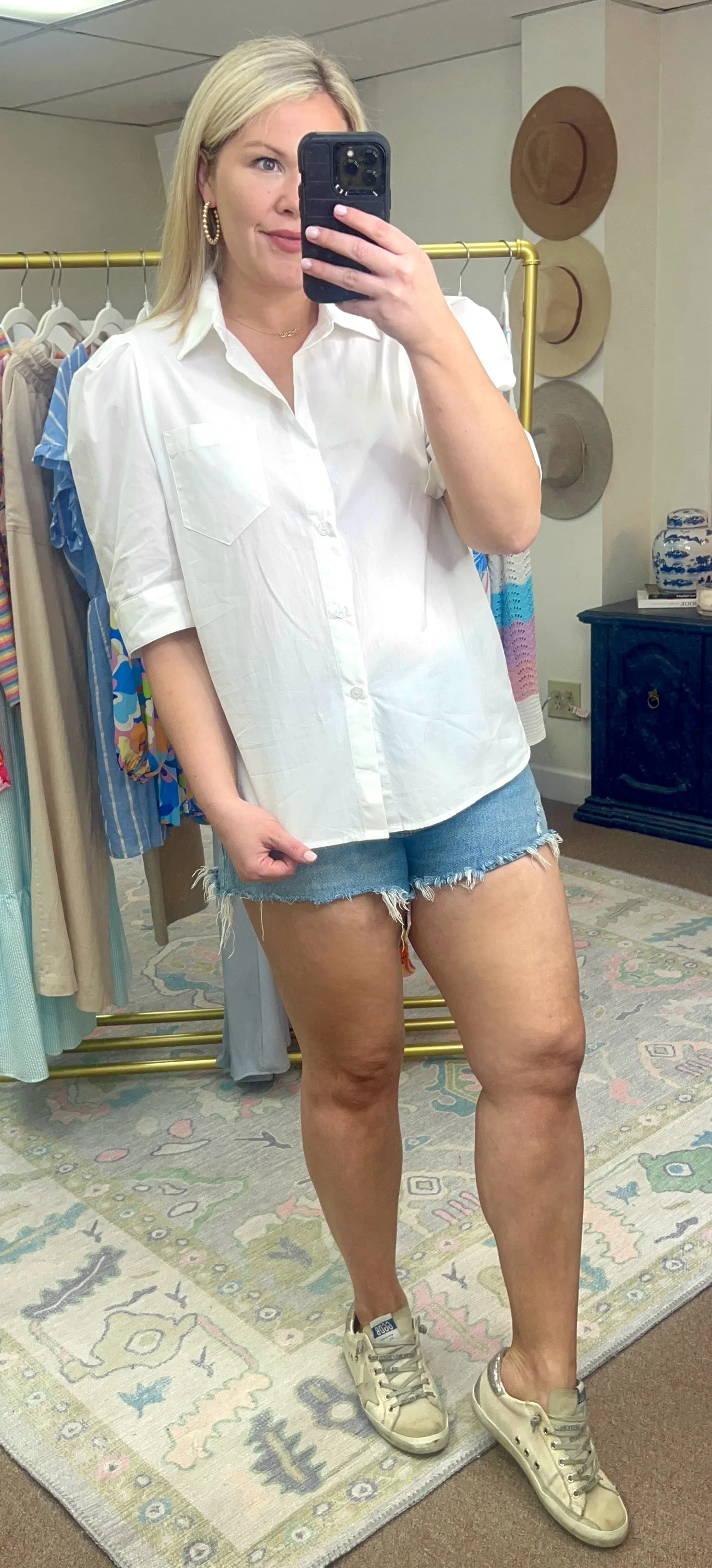 Pretty and Poised Poplin Collar Blouse