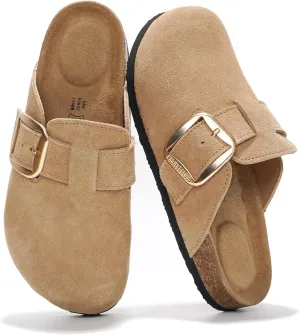 Project Cloud Genuine Leather Clogs for Women Shoes - Memory Foam Insole, Non-Slip & Natural Cork Footbed Womens Clogs and Mules 2025 (Manchester)