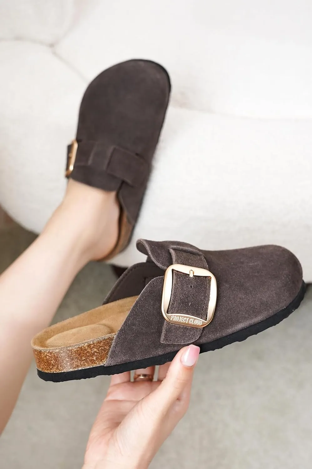 Project Cloud Genuine Leather Clogs for Women Shoes - Memory Foam Insole, Non-Slip & Natural Cork Footbed Womens Clogs and Mules 2025 (Manchester)