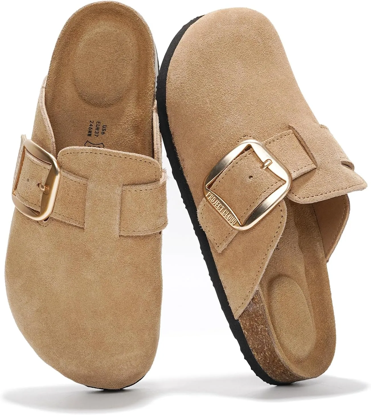 Project Cloud Genuine Leather Clogs for Women Shoes - Memory Foam Insole, Non-Slip & Natural Cork Footbed Womens Clogs and Mules 2025 (Manchester)