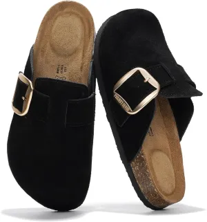 Project Cloud Genuine Leather Clogs for Women Shoes - Memory Foam Insole, Non-Slip & Natural Cork Footbed Womens Clogs and Mules 2025 (Manchester)