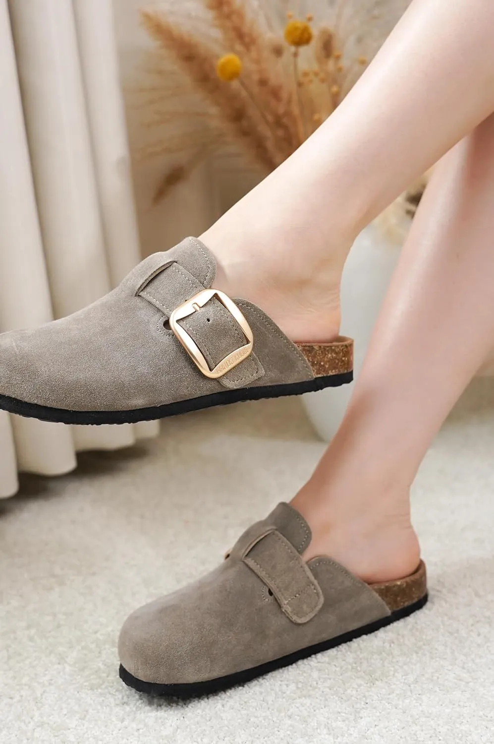 Project Cloud Genuine Leather Clogs for Women Shoes - Memory Foam Insole, Non-Slip & Natural Cork Footbed Womens Clogs and Mules 2025 (Manchester)