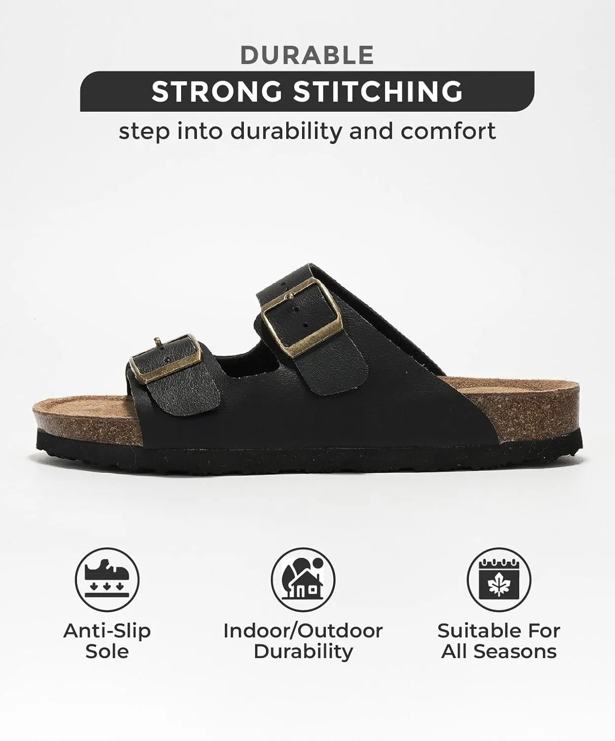 Project Cloud Genuine Leather Flat Sandals Beach Essentials Womens Sandals Memory Foam Vacation Essentials Slides for Women Footwear (Venita)