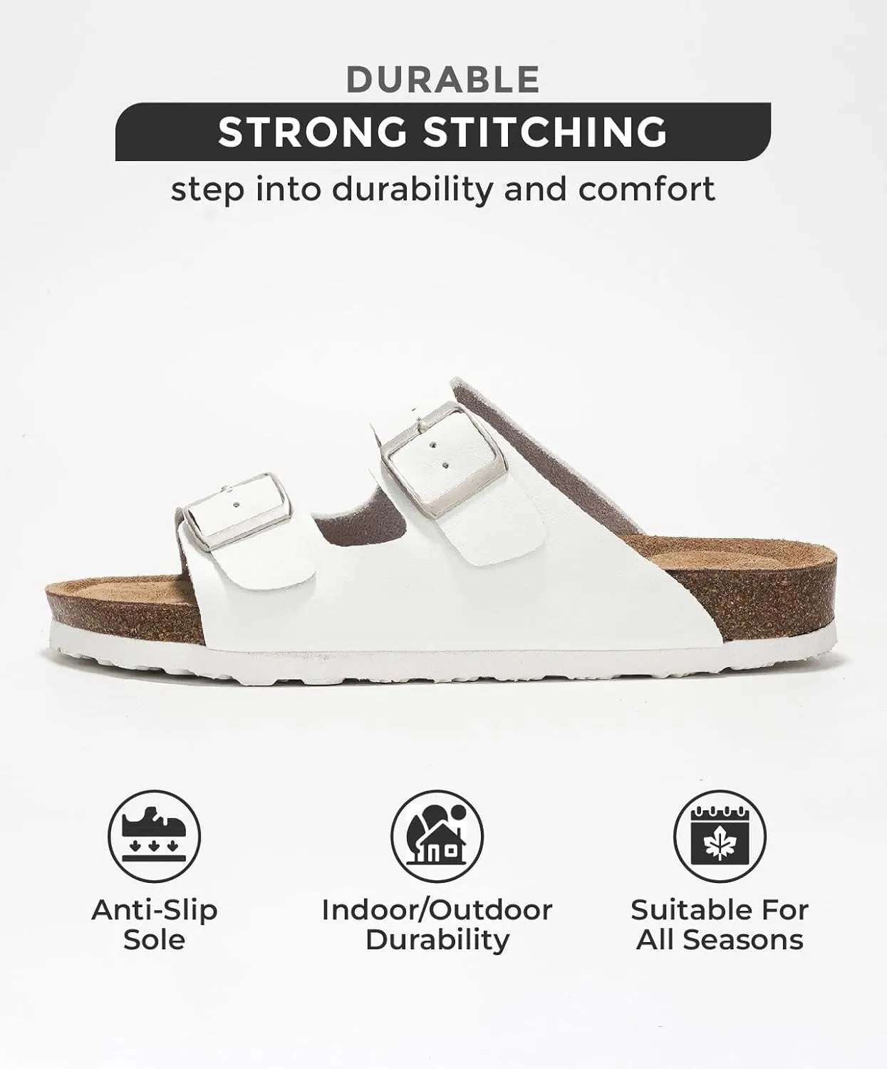 Project Cloud Genuine Leather Flat Sandals Beach Essentials Womens Sandals Memory Foam Vacation Essentials Slides for Women Footwear (Venita)