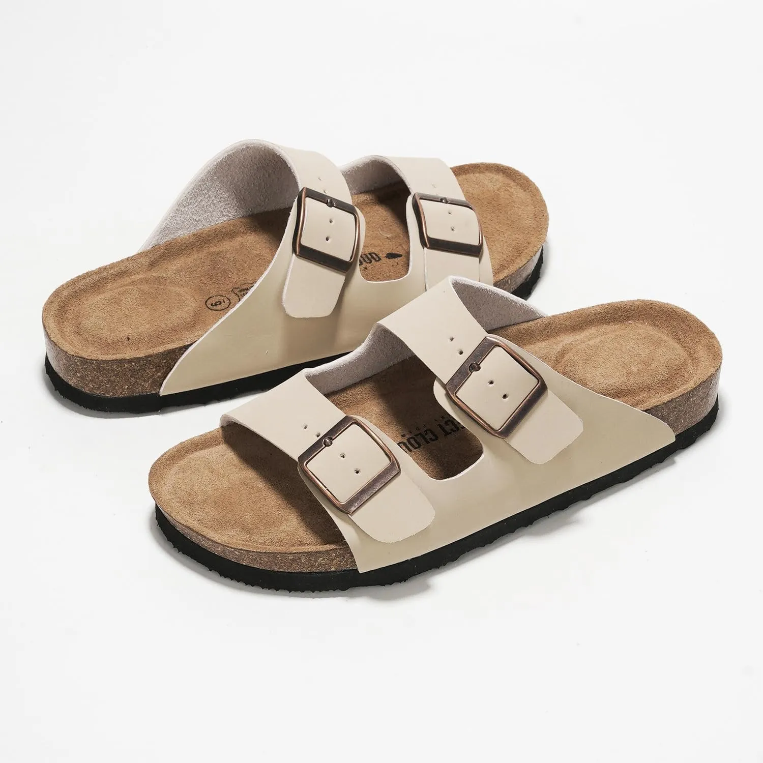 Project Cloud Genuine Leather Flat Sandals Women Beach Essentials Womens Sandals Memory Foam Vacation Essentials Slides for Women Footwear (Venita)