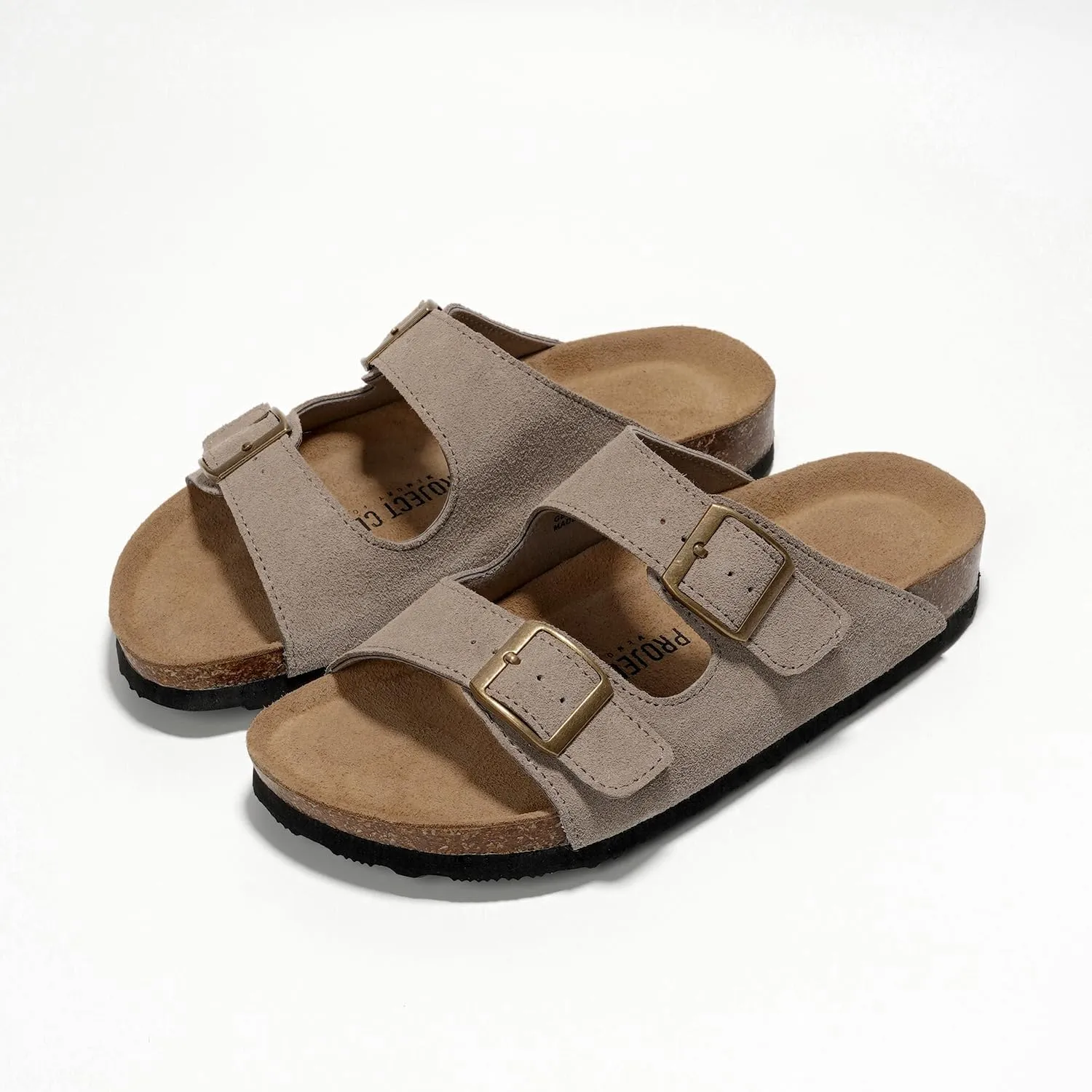 Project Cloud Genuine Leather Flat Sandals Women Beach Essentials Womens Sandals Memory Foam Vacation Essentials Slides for Women Footwear (Venita)