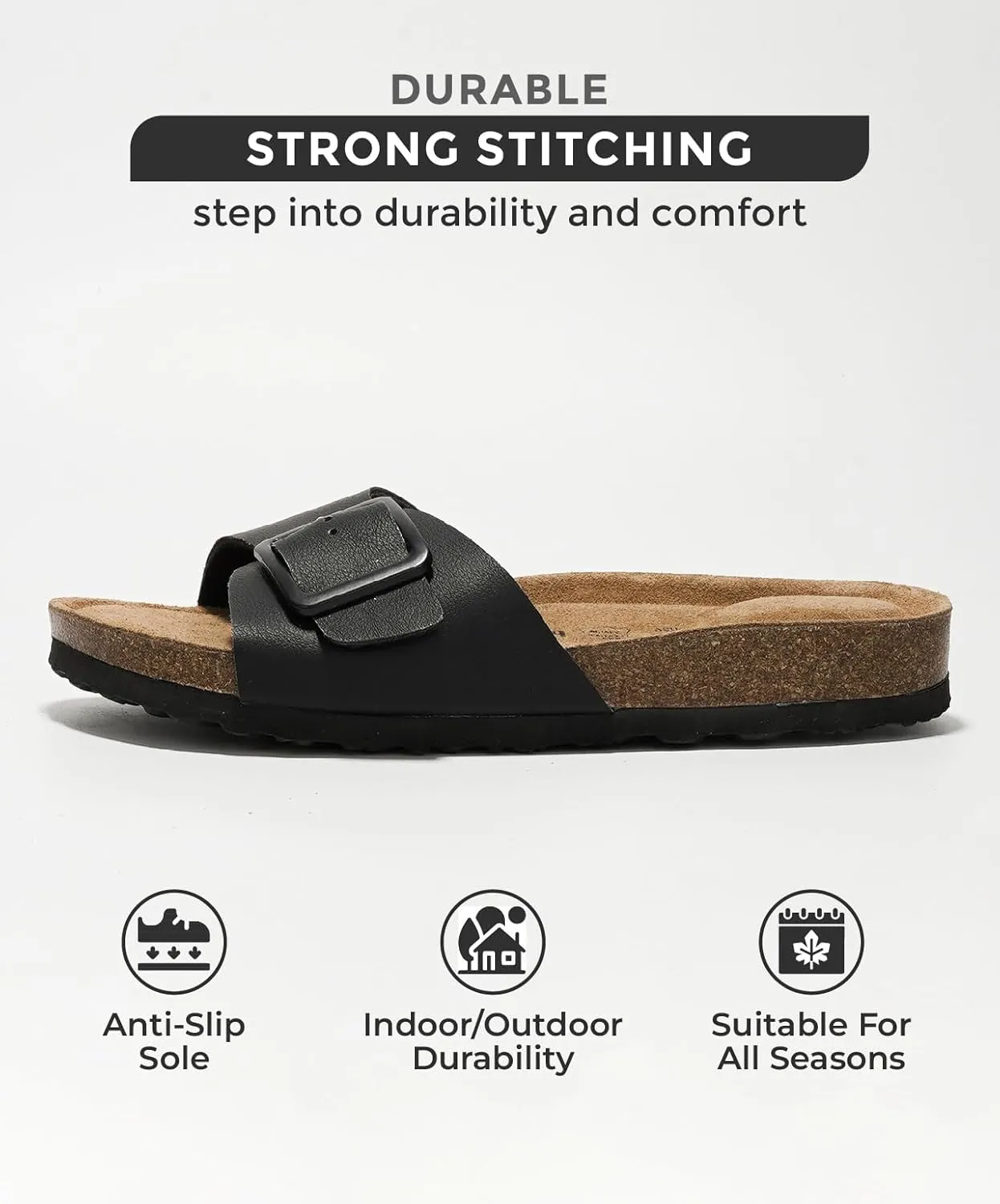 Project Cloud Genuine Leather Sandals Women Dressy Summer Beach Essentials - Flip Flops & Slides with Memory Foam Insole Womens Sandals Comfortable Footwear