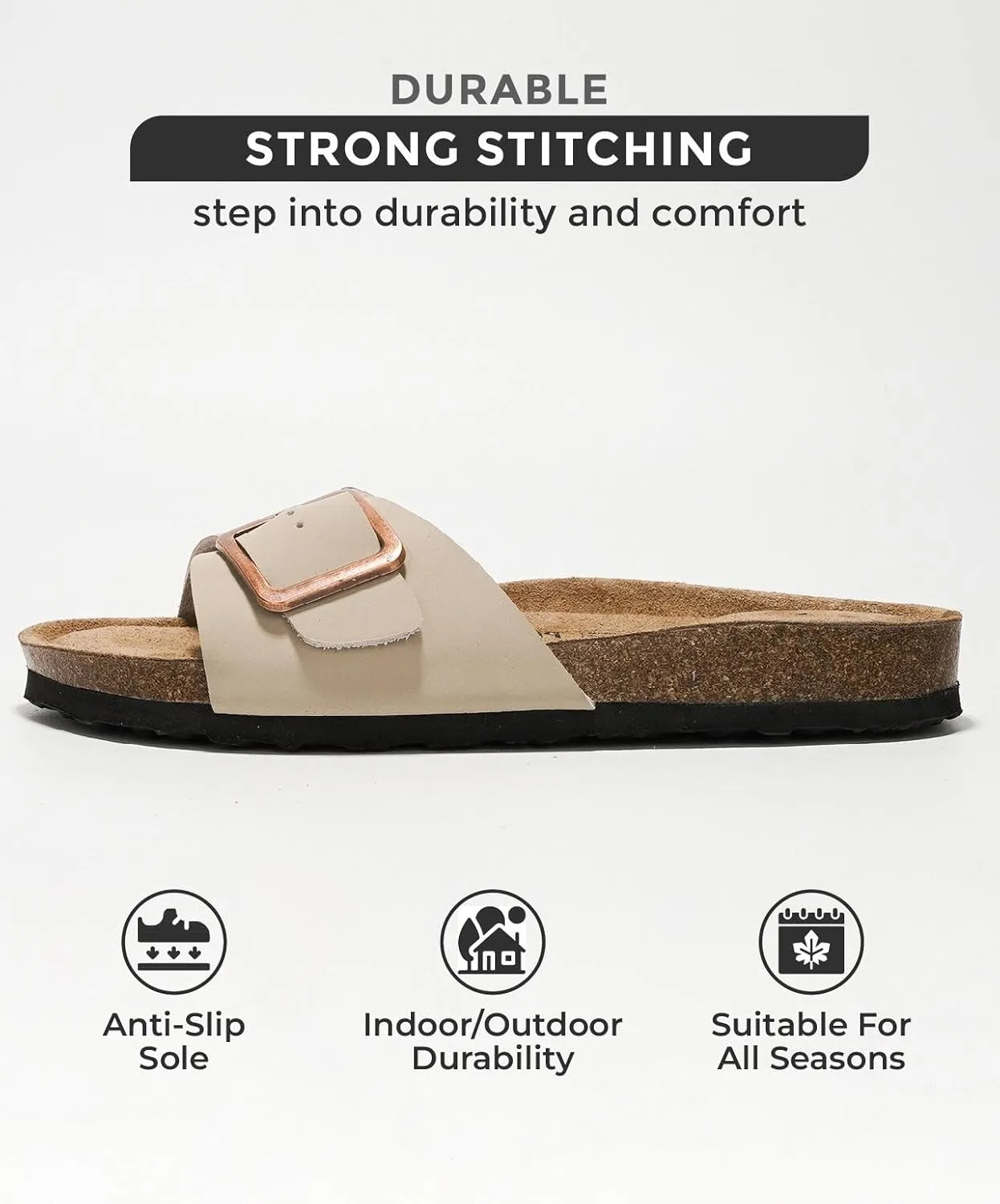 Project Cloud Genuine Leather Sandals Women Dressy Summer Beach Essentials - Flip Flops & Slides with Memory Foam Insole Womens Sandals Comfortable Footwear