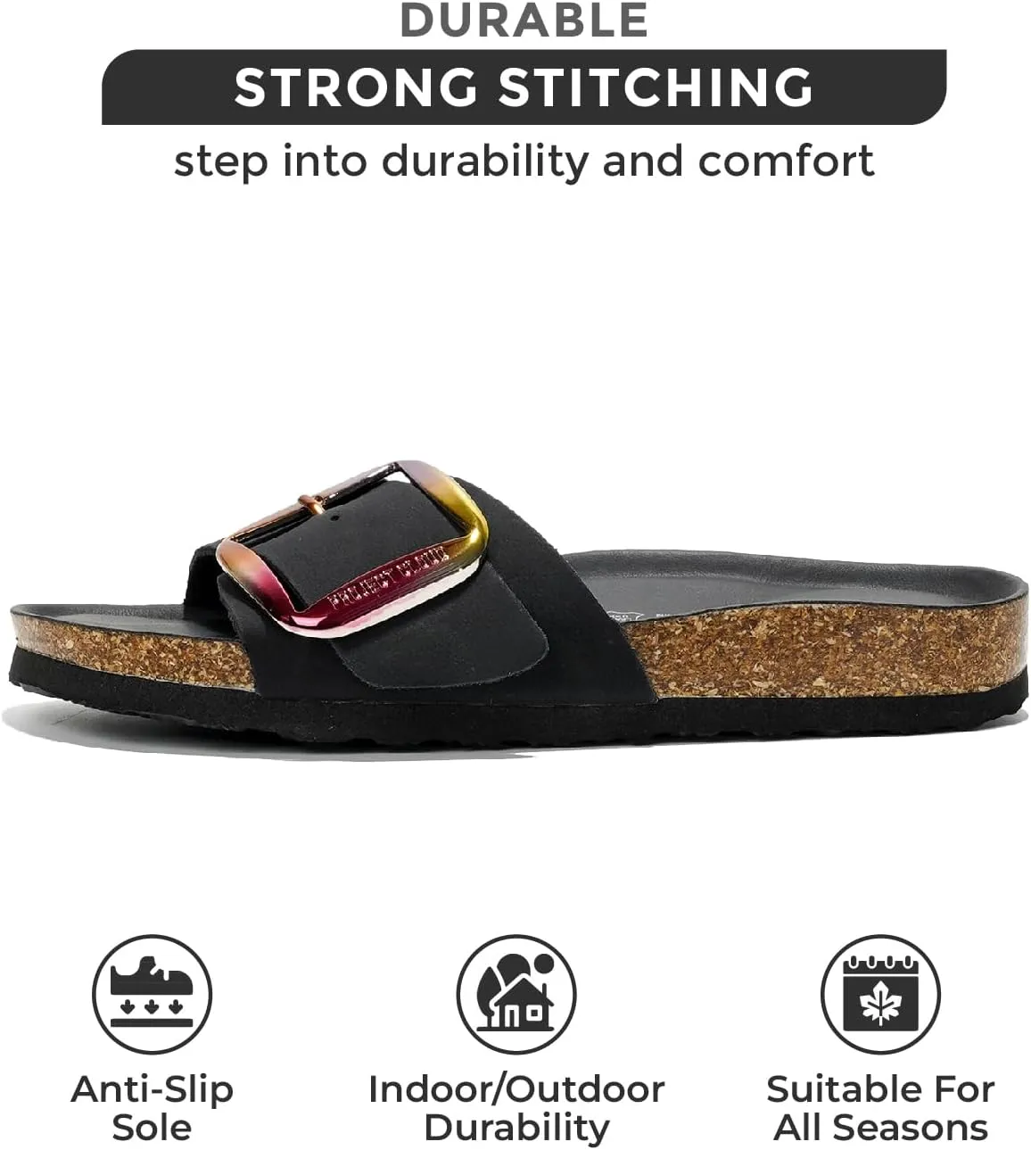 Project Cloud Genuine Leather Sandals Women Dressy Summer Beach Essentials - Flip Flops & Slides with Memory Foam Insole Womens Sandals Comfortable Footwear