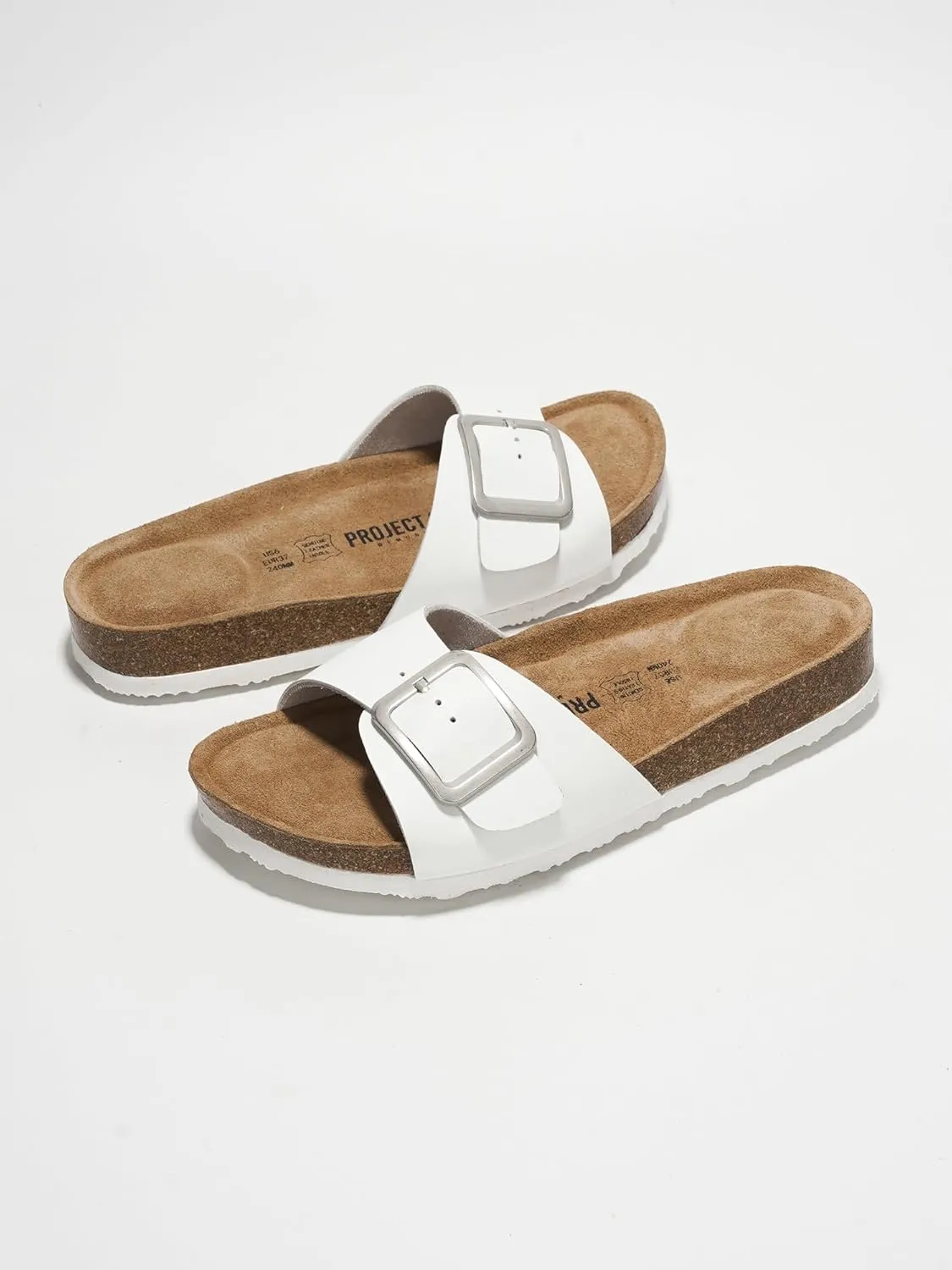 Project Cloud Genuine Leather Sandals Women Dressy Summer Beach Essentials - Flip Flops & Slides with Memory Foam Insole Womens Sandals Comfortable Footwear
